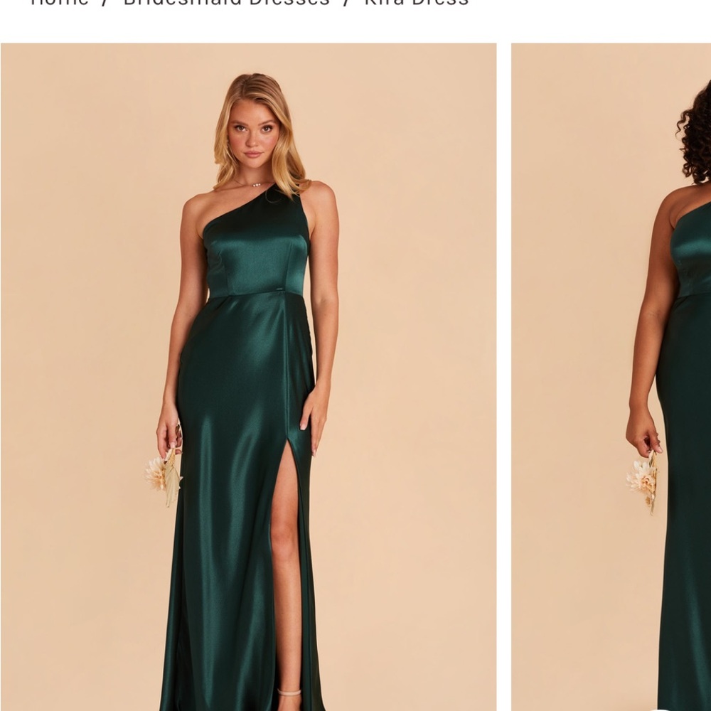 Birdy Grey Kira Dress- Emerald Shiny Satin